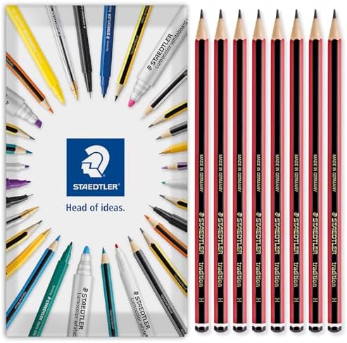 STAEDTLER Tradition Pencil - Drawing, Sketching, & Professional Technical Art Pencils in Envelope Gift Packaging - Pack of 8 (H)