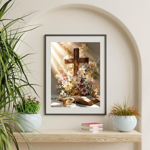 YOLENIX Cross Diamond Art Kits for Adult Diamond Painting Kit for Beginner