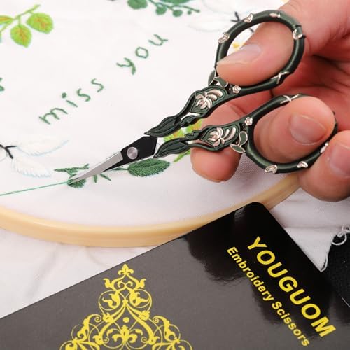 YOUGUOM Crochet Stitch Scissors with Cover, Small Crafting Shears