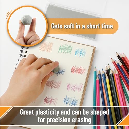 Mr. Pen- Large Kneaded Erasers, 2.75"x6.3", 4 Pack, Gray