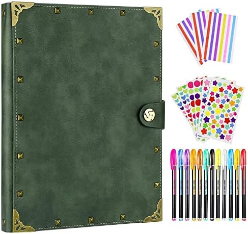 ZEEYUAN DIY Scrapbook Leather Scrap Book Photo Album 60 Pages, Mothers Day Gifts for Mom Scrapbook Photo Album Vintage Travelling Journal Scrap Book