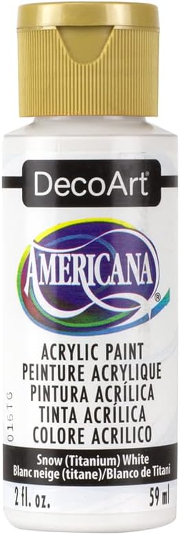 Americana Acrylics - Snow (Titanium White) White, 2 fl oz