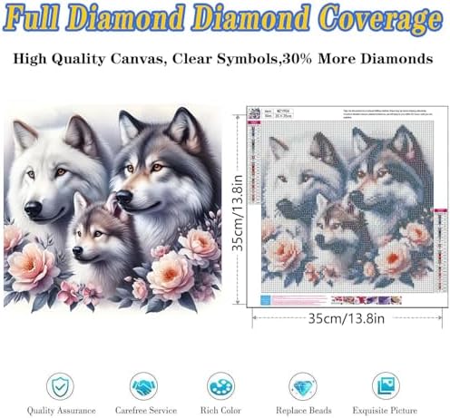 Dugsmgd Wolf Diamond Art Kits for Adults, Animal Diamond Painting 14x14in