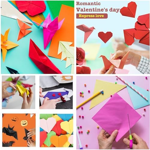 100 Sheets Origami Paper, 25x25 cm/10 Inch Origami Paper Double Sided(70gsm), 20 Colors Large Origami Paper Squares for Kids DIY School Arts Crafts Projects Children Adults