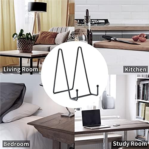 Kruodop 12 Pack Plate Stands for Display, 6 Inch 4 Inch 3 Inch Plate Holder Display Stand, 3 Size Metal Frame Holder Stands for Book, Pictures, Photo Easel, Tabletop Art