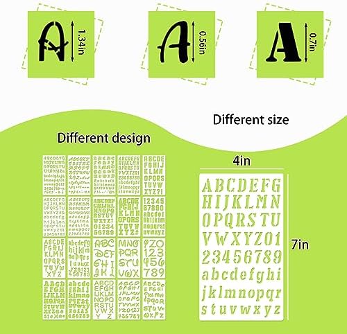 20 Pieces Letter Stencils Reusable Letter Stencils for Painting on Wood, Plastic Alphabet Numbers Stencils, Letter Stencil Template for Notebook, Journal, Scrapbook Decorations (20 Letter)