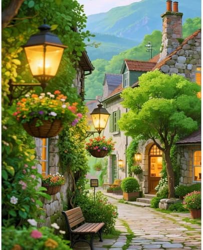Amaieuin Landscape Painr by Numbers Kits for Adults,Paint by Number Adult,Paint by Number Canvas for Adults for Home Decor Gift 16x20in