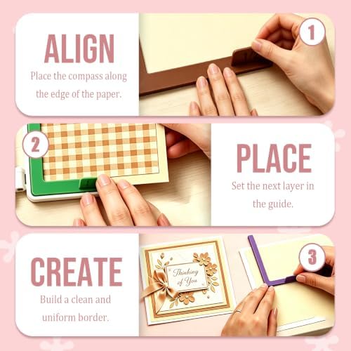 5pcs Paper Crafting Alignment Guides with Case, Precision Layering & Matting Spacers for Card Making, Scrapbooking & Stamping Supplies, Color-Coded Tools with Size Tabs, 3/16" to 1/2" Increments