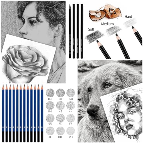Vobou 72pcs Colored Drawing Pencils Kit Sketching, Graphite Pencils With Convenient Case, School Art Supplies Gift for Artists Adults Beginner, Ideal for Shading, Blending,Art Supplies Set