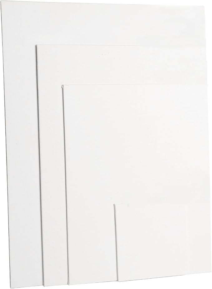 Stretched Canvases for Painting, 4x4, 8x10, 9x12, 11x14, 4Pack | White, for Acrylic, Oil, Tempera, Watercolor or Other Paints