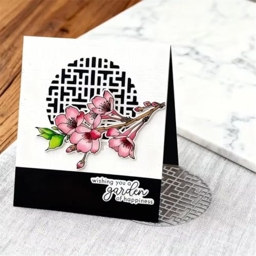 Scrapbooking Die-Cuts for Card Making, Christmas Metal Cutting Dies, Paper Craft Punch Template, Background Embossing Stencils, DIY Album Décor (Circular Grid-10x10cm)