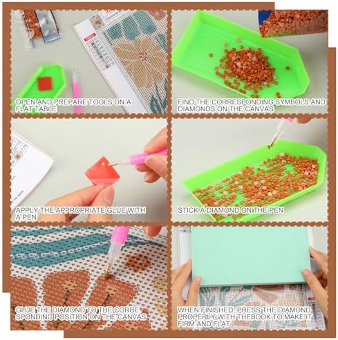 Yeaqee 4Pcs Diamond Art Kits for Adult Gem Painting Kit, Abstract Flowers