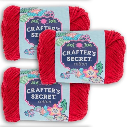 Hobby Lobby Crafter's Secret Yarn, 22 Red, Set of 3