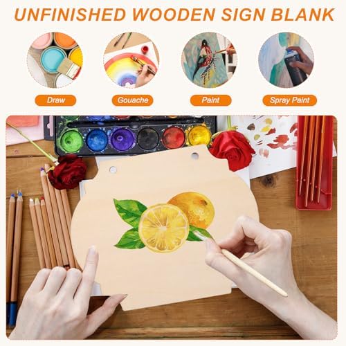MECCANIXITY Unfinished Hanging Wood Sign Blank 6"x5" Style 3 12 PCS