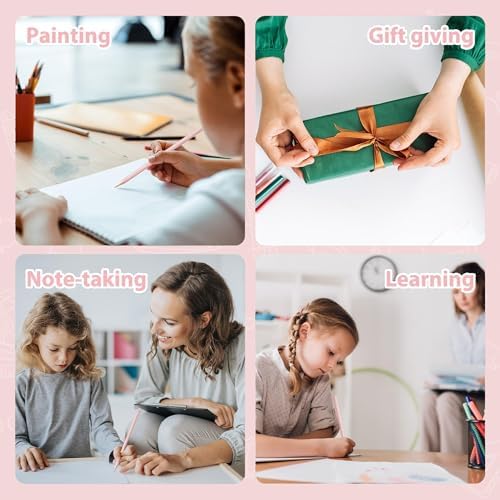 12 PCS Macaron Pink Colored Pencils Pre Sharpened Pencil 2 HB - Ideal for Checking, Grading, Tests & Office/School Supplies
