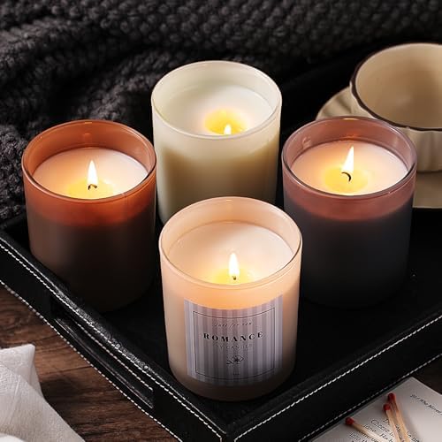 12Pcs Assorted Black Candle Jars for Making Candles, 10oz Empty Jars with Bamboo Lids and Labels, Glass Candle Jars for Candle Making Supplies, Candle Containers for DIY Gifts