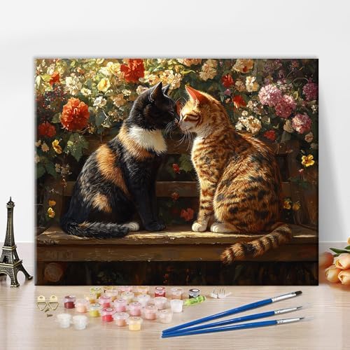 TUMOVO Cats DIY Paint by Numbers Kit for Adults