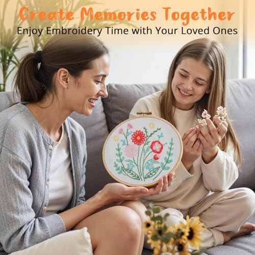 HTVRONT Bead Embroidery Kit for Beginners, 3 Sets, Gifts & Crafts
