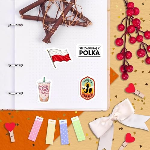 100Pcs Poland Stickers for Luggage, for Water Bottle, Polish Flag Stickers Small- Poland Party Supplies, Polish Gifts - Gift for Women & Men