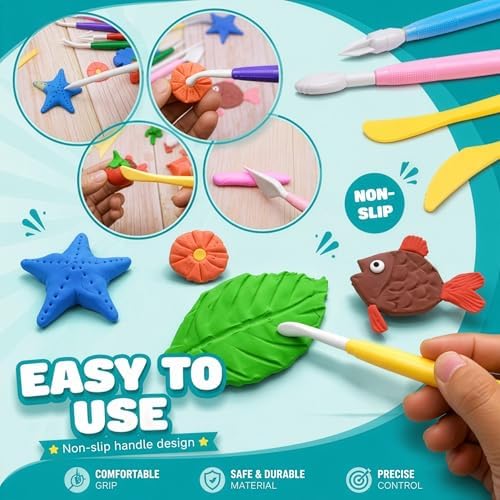 DUGATO Clay Sculpting Tools, 17 pc Double-Sided Modeling Set