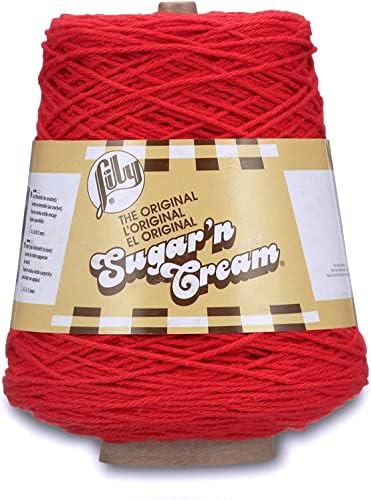 Lily Sugar'n Cream Cone Cotton Yarn for Dishcloths, Red