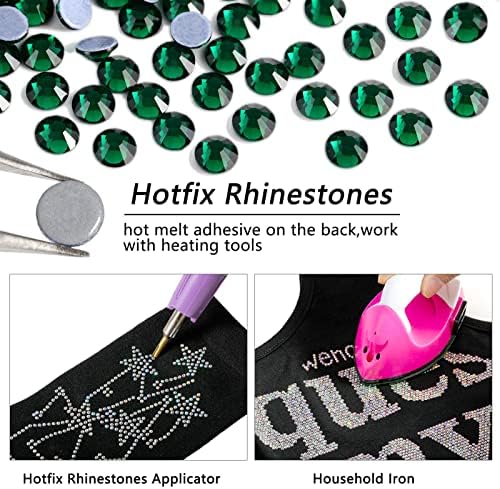Beadsland Hotfix Rhinestones Bulk, Emerald, SS6, 14400pcs