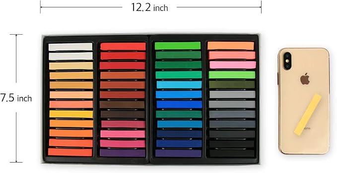 HA SHI Soft Chalk Pastels, 48 Assorted Colors, Soft Art Supplies for Artists, Professional Drawing Media, Stick Pastel for Advanced Users, DIY Beauty Nail Art, Pan Chalk Pastels