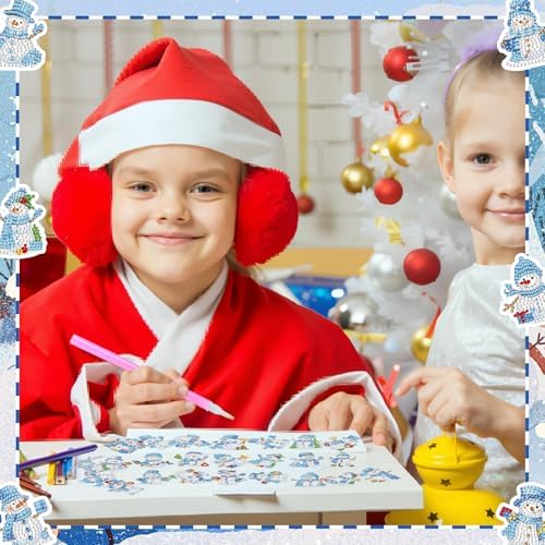 30 Pcs Christmas Diamond Art Magnet, Winter Snowman Diamond Painting
