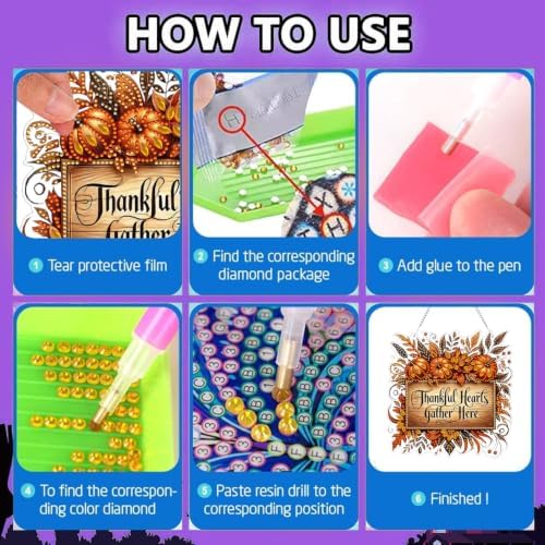 Fall Hanging Diamond Art Kits for Adult Diamond Painting Kit Pendant