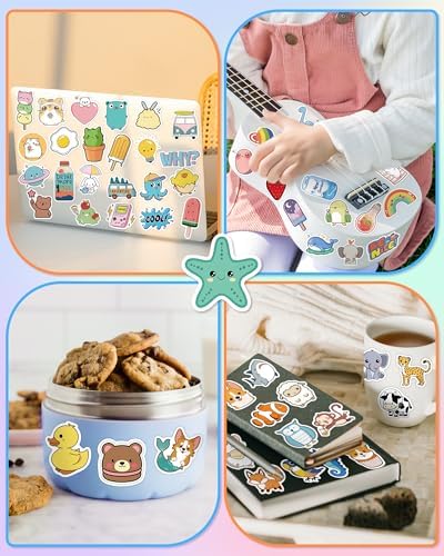 600 Pcs/Pack Water Bottle Stickers for Kids, Cute Vinyl Waterproof Stickers | Party Favors for Girls Teens, Back to School Supplies Gifts, Classroom Prizes, Goodie Bag Stuffers, Teacher Classroom Supplie