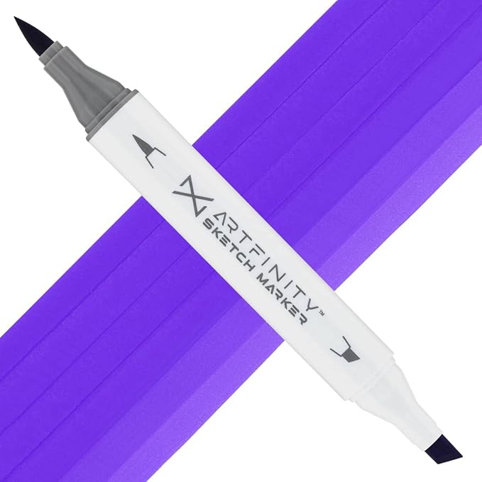 Artfinity Sketch Markers - Fluorescent Violet FBV1, Vibrant, Professional, Dye-Based Alcohol Markers for Artists, Drawing, Travel, & More