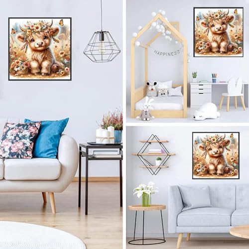 Zythron Cow Diamond Art Kits for Adults,Diamond Painting Kits for Beginner
