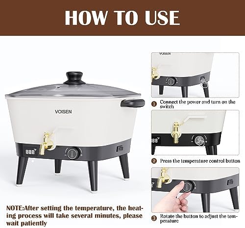 VOISEN Wax Melter for Candle Making,8Qts Candle Wax Melting Pot with Spout