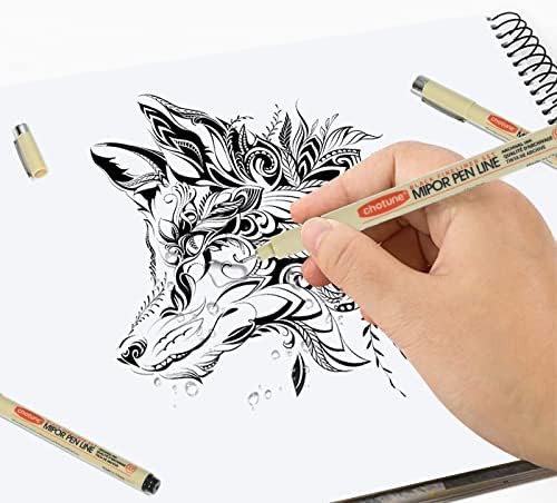 GETHPEN Micro Fineliner Set, Black Waterproof Fine Line Drawing Pens,6 Pack