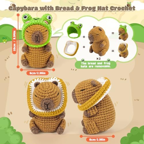 2PCS Capybara Crochet Kit for Beginners Starters Crocheting Kit for Adults