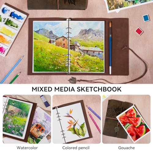 Lightwish Watercolor Sketchbook,100% Cotton 300gsm/140lb Cold Press