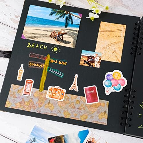Scrapbook Album, 80 Pages, 11 x 11 Inch, Black Photo Album, Scrap Book | Hardcover with Thick 250 GSM Kraft Paper, Ideal for Your Scrapbooking Albums, Art & Craft Projects (Black, 11 x 11 Inch)