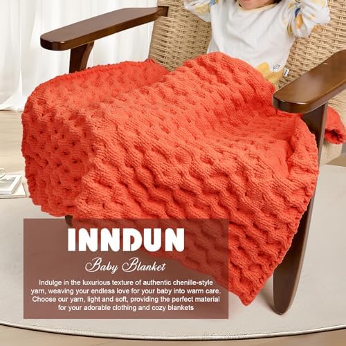 Orange Chunky Chenille Yarn, #6 Super Bulky, 3.5 oz/72 Yards