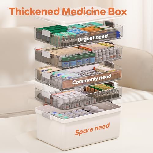 Citylife 5-Tier Medicine Organizer with Handle, Portable Storage Cabinet