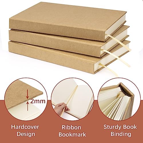 Dynta Hardcover Sketchbook Blank Notebook Bulk 6 Packs A5 Size Unlined
