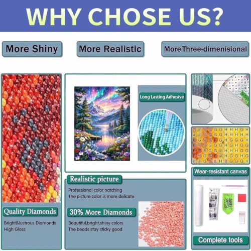 bleihum Aurora Diamond Art Kits for Adults, Starry Sky Gem Art for Adult