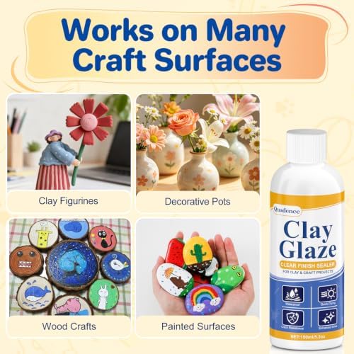 Air Dry Clay Glaze, 5.3 FL OZ Matte Varnish for Polymer Clay & Crafts