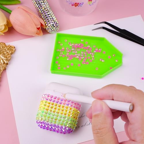 Canvalite 18000PCS Nail Rhinestones for Crafting, Multicolor 3mm Flatback Rainbow Gems, Bedazzling Crystal with 4Pcs 2.5g Jewelry Glue for DIY Crafts Clothing Shoes Nail Art,Stocking Stuffers Gifts