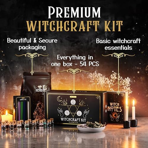 Wyspell Witchcraft Supplies Kit - 54PCS - Altar Spell Set - Witchy Gifts