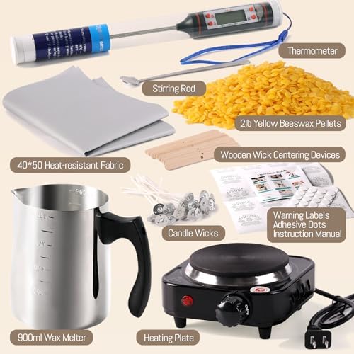 Candle Making Kit with Wax Melter, DIY Candle Making Supplies for Adults