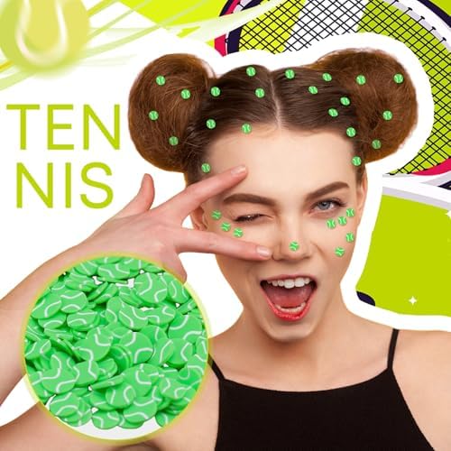 Weysat 30g Mini Tennis Polymer Clay Slices 0.2 Inch Sports Ball Nail Art
