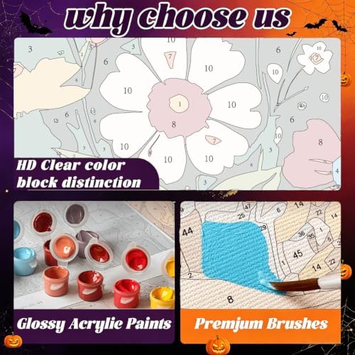 ICYANART Halloween Paint by Numbers Kit for Adults, Witch Number Painting