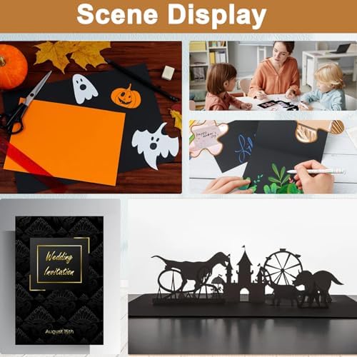 Silunkia 40 Sheets Black Cardstock 8.5 x 11 for Halloween 75lb