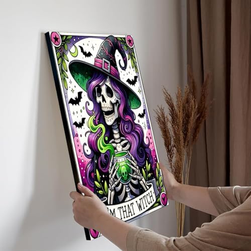 GOUOYANA Paint By Numbers Kit for Adults-Skull I'm that Witch Funny Canvas | Adult Paint by Number Kits on Canvas for Painting DIY Skull I'M THAT WITCH Painting by Numbers for Home Wall Art Gift 12X16in
