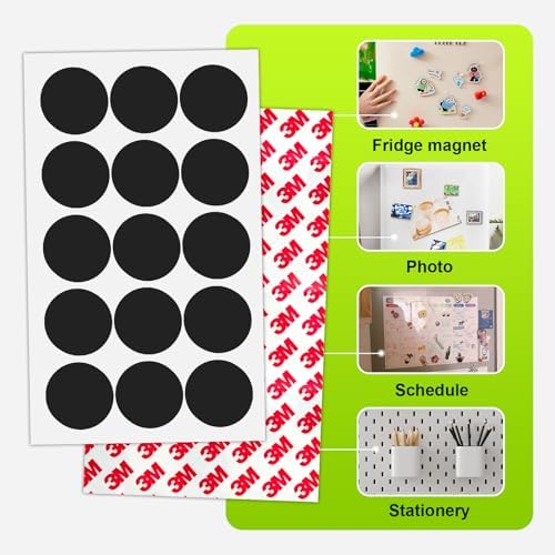 High Energy Round 2" Magnets with Adhesive Backing - Science Education Magnets in School - Cut to Size Stickers for Classroom Decorations- Teacher Must Have - Teacher Supplies,Thick 2mm-30 Pack
